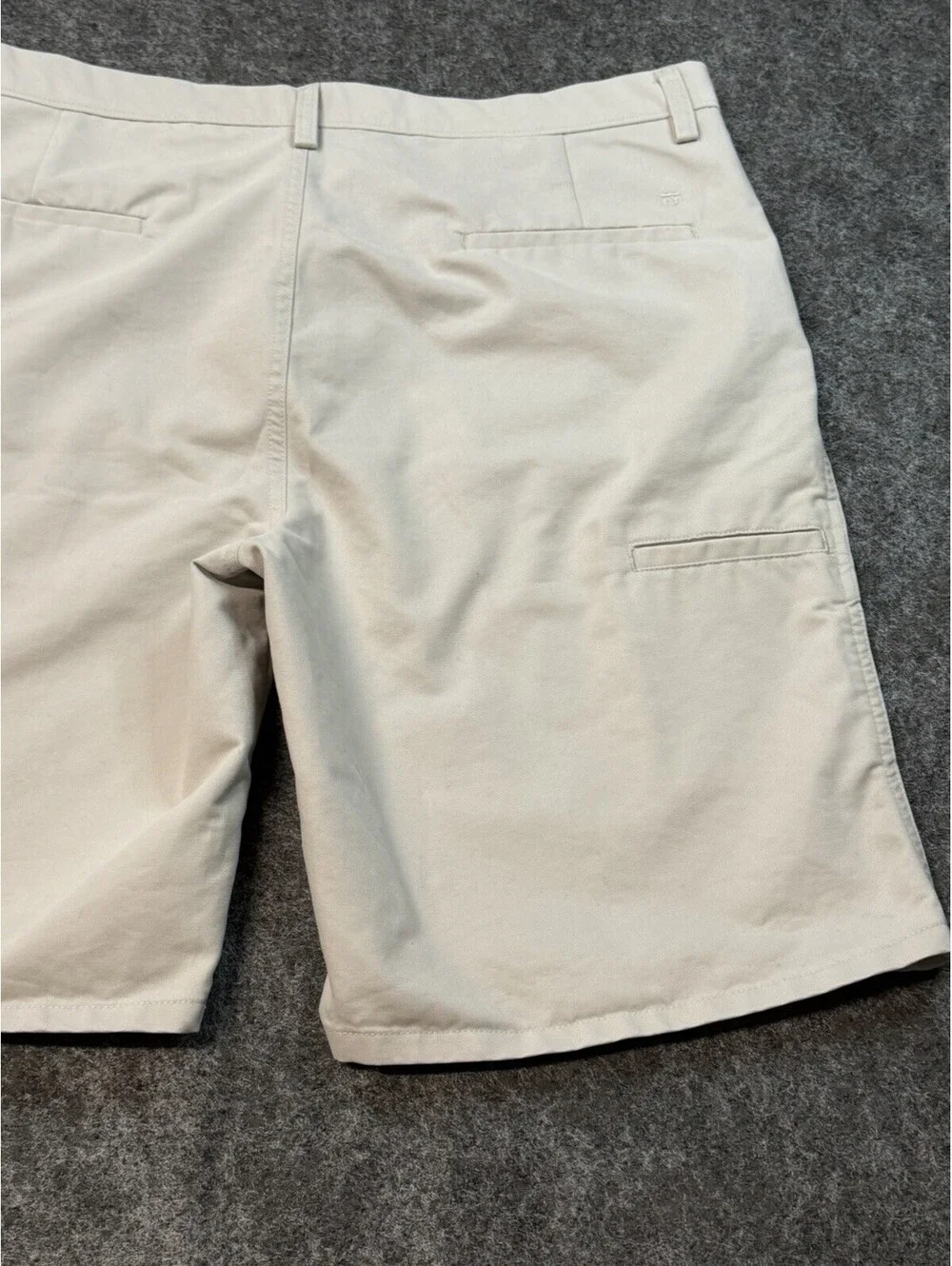 Haggar Mens 36 Beige Flat Front Performance Golf Chino Shorts Stretch